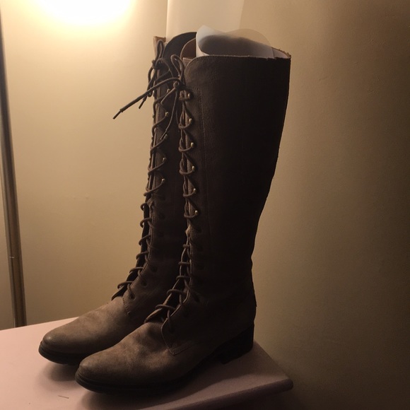 Hunter Shoes - Leather and Suede Hunter Lace Front Boots